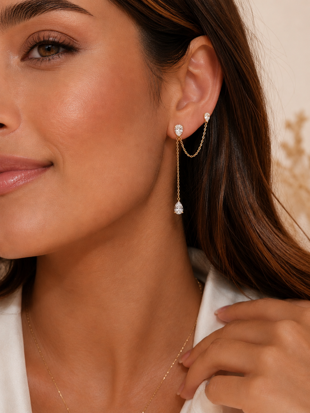 Bague d'oreille - Triple Poire Doré